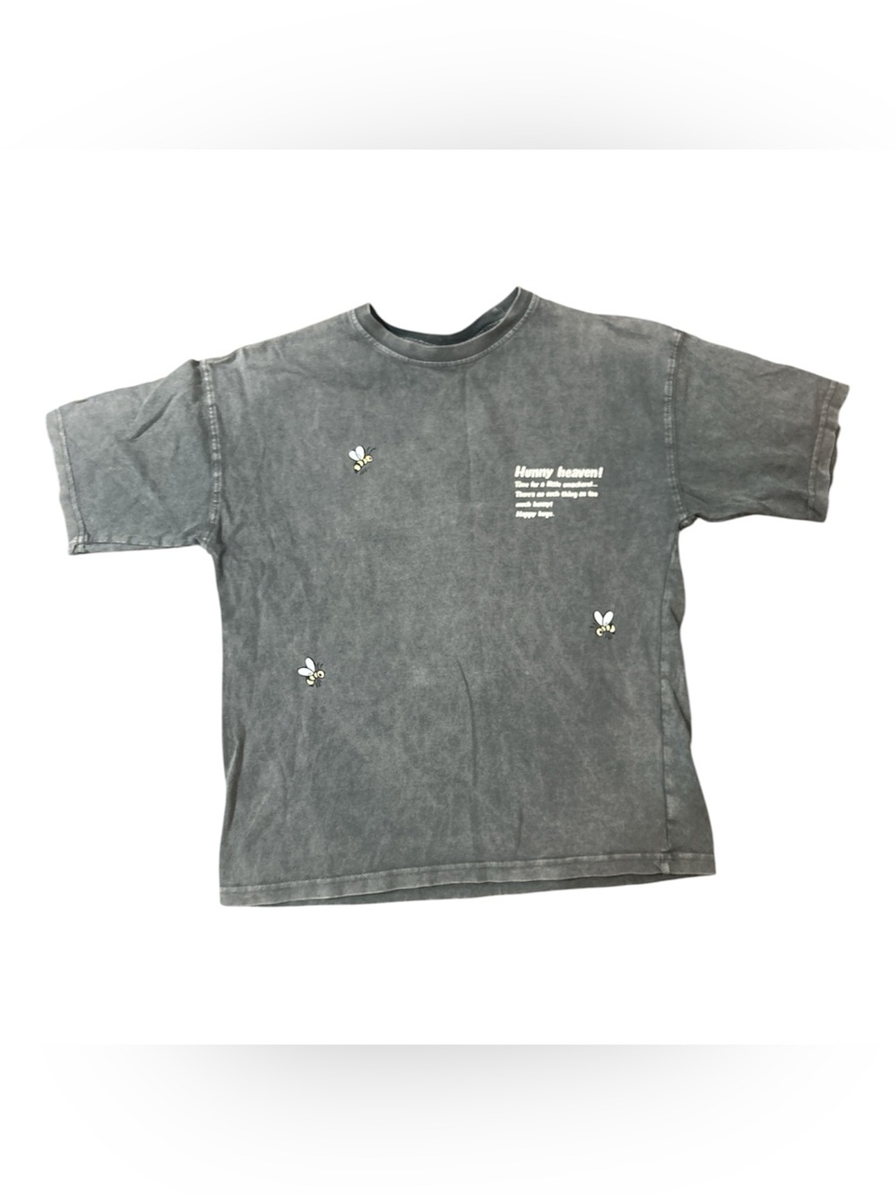 Zara Winnie the Pooh Hunny Heaven! Girls Washed Gray Graphic Tee sz 11/12